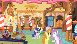 Size: 7000x3984 | Tagged: safe, artist:galaxynightsparkle, derpibooru import, pound cake, princess flurry heart, pumpkin cake, oc, oc:star heart, alicorn, earth pony, pony, unicorn, g4, brother and sister, cake twins, colt, female, filly, foal, fraternal twins, group, horn, male, offspring, older, older flurry heart, older pound cake, older pumpkin cake, parent:princess cadance, parent:shining armor, parents:shiningcadance, siblings, sisters, sugarcube corner, twins