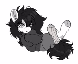 Size: 4096x3377 | Tagged: safe, artist:opalacorn, derpibooru import, oc, oc only, earth pony, pony, clothes, ear fluff, ears, female, heart, heart eyes, hoodie, lying down, mare, on back, simple background, socks, solo, white background, wingding eyes