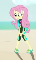 Size: 163x268 | Tagged: safe, derpibooru import, edit, edited screencap, screencap, fluttershy, human, aww... baby turtles, equestria girls, g4, clothes, cropped, female, fluttershy's wetsuit, my little pony equestria girls: better together, solo focus, swimsuit