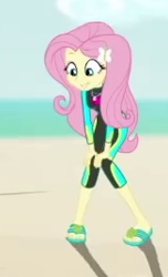 Size: 163x268 | Tagged: safe, derpibooru import, edit, edited screencap, screencap, fluttershy, human, aww... baby turtles, better together, equestria girls, g4, clothes, cropped, female, fluttershy's wetsuit, solo focus, swimsuit