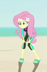 Size: 185x281 | Tagged: safe, derpibooru import, edit, edited screencap, screencap, fluttershy, human, aww... baby turtles, equestria girls, g4, clothes, cropped, female, fluttershy's wetsuit, my little pony equestria girls: better together, solo focus, swimsuit
