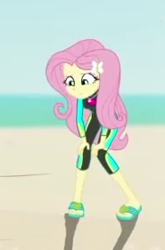 Size: 185x281 | Tagged: safe, derpibooru import, edit, edited screencap, screencap, fluttershy, human, aww... baby turtles, better together, equestria girls, g4, clothes, cropped, female, fluttershy's wetsuit, solo focus, swimsuit