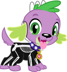 Size: 1009x1089 | Tagged: safe, artist:tylerajohnson352, derpibooru import, spike, dog, equestria girls, g4, bone, clothes, collar, costume, cute, halloween, holiday, mask, paws, puppy, simple background, skeleton, skeleton costume, skull mask, solo, spike the dog, tail, transparent background
