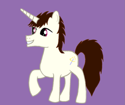 Size: 925x781 | Tagged: safe, artist:alexanderbronysketch, oc, pony, unicorn, amethyst background, deviantart, magic matt vanilla, male, male pony, matt vanilla, new oc