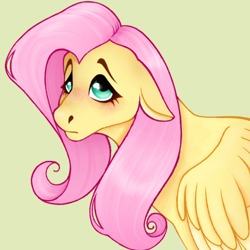 Size: 1280x1280 | Tagged: safe, artist:skippyisabramble, derpibooru import, fluttershy, pegasus, pony, g4, blushing, cute, ears, female, floppy ears, freckles, freckleshy, frown, green background, mare, shyabetes, simple background, solo, wings, wings down