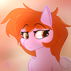 Size: 2400x2400 | Tagged: safe, artist:ermecg, derpibooru import, oc, oc:bon voyage, pegasus, pony, bust, female, mare, shading, simple background, solo