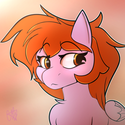 Size: 2400x2400 | Tagged: safe, artist:ermecg, derpibooru import, oc, oc:bon voyage, pegasus, pony, bust, female, mare, shading, simple background, solo