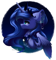 Size: 5620x6000 | Tagged: safe, artist:natanvok, derpibooru import, princess luna, pony, g4, absurd resolution, bust, portrait, s1 luna, solo