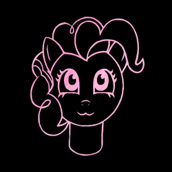 Size: 500x500 | Tagged: safe, artist:ponyhugger, derpibooru import, pinkie pie, g4, black background, simple background, solo