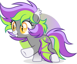 Size: 3015x2532 | Tagged: safe, artist:cirillaq, derpibooru import, oc, oc:lemon star, bat pony, pony, female, filly, foal, simple background, solo, transparent background