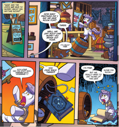 Size: 1142x1213 | Tagged: safe, artist:tonyfleecs, derpibooru import, idw, earth pony, pony, from the shadows, g4, spoiler:comic, spoiler:comic53, antiques, book, cropped, magic, official comic, unnamed character, unnamed pony