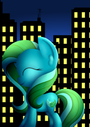 Size: 1280x1810 | Tagged: safe, artist:princessfaeron, derpibooru import, oc, oc only, oc:watercress, earth pony, pony, city, female, mare, solo