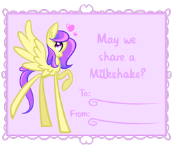 Size: 1280x1088 | Tagged: safe, artist:princessfaeron, derpibooru import, oc, oc:sweet heart, pegasus, pony, female, long legs, mare, solo, valentine's day card