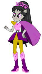 Size: 1024x1792 | Tagged: safe, artist:ajosterio, derpibooru import, octavia melody, human, equestria girls, g4, boots, crystal guardian, high heel boots, ponied up, shoes, simple background, solo, transparent background