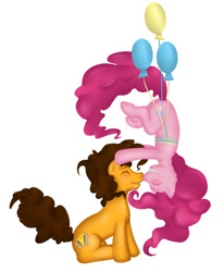Size: 750x909 | Tagged: safe, artist:chioro, cheese sandwich, pinkie pie, earth pony, pony, balloon, cheesepie, female, male, mare, shipping, stallion, straight