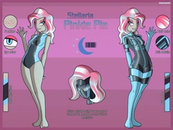 Size: 2500x1875 | Tagged: safe, artist:devillustart, derpibooru import, pinkie pie, oc, oc:pinkie pie(prisoners of the moon), human, equestria girls, g4, boots, breasts, clothes, fireheart76's latex suit design, gloves, humanized, humanized oc, latex, latex boots, latex gloves, latex suit, prisoners of the moon, rubber, rubber boots, rubber gloves, rubber suit, shoes