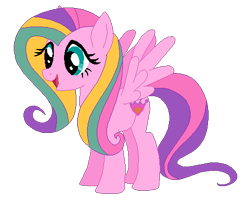 Size: 488x403 | Tagged: safe, artist:selenaede, artist:user15432, derpibooru import, pegasus, pony, g4, base used, multicolored mane, multicolored tail, open mouth, open smile, pink coat, ploomette, recolor, simple background, smiling, spread wings, tail, transparent background, wings