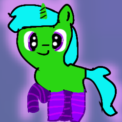 Size: 255x255 | Tagged: safe, artist:joeydr, derpibooru import, oc, oc:green byte, pony, unicorn, clothes, horn, male, socks, stallion, striped socks