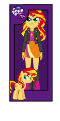 Size: 371x745 | Tagged: safe, artist:qbert2kcat, derpibooru import, sunset shimmer, human, unicorn, equestria girls, g4, arms, boots, clothes, doll, evil, evil smirk, female, fingers, hand, horn, jacket, leather, leather jacket, legs, long hair, long mane, long sleeves, my little pony equestria girls, shoes, skirt, standing, tail, teenager, top, toy