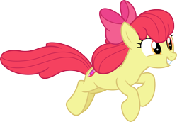 Size: 4358x3000 | Tagged: safe, artist:cloudy glow, derpibooru import, apple bloom, earth pony, pony, g4, .ai available, apple bloom's bow, bow, female, hair bow, mare, older, older apple bloom, running, simple background, solo, transparent background, vector