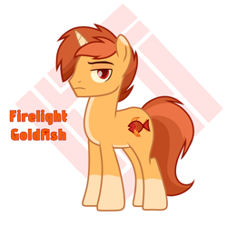 Size: 4320x4322 | Tagged: safe, artist:northglow, derpibooru import, oc, oc only, oc:firelight goldfish, unicorn, base used, bored, cutie mark, horn, male, simple background, unicorn oc