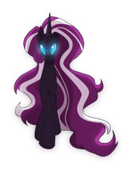 Size: 800x1077 | Tagged: safe, artist:ashleynicholsart, artist:ashygirl, idw, part of a set, nightmare rarity, pony, unicorn, glowing eyes, nightmarified, nightmarity, simple background, solo, transparent background