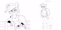 Size: 6400x3200 | Tagged: safe, artist:leddaq, derpibooru import, applejack, anthro, g4, solo