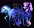 Size: 2751x2305 | Tagged: safe, artist:peachmichea, derpibooru import, princess luna, alicorn, classical unicorn, horse, pony, unicorn, g4, cloven hooves, crossover, ethereal mane, female, galaxy mane, height difference, horn, leonine tail, looking at each other, looking at someone, mare, mia and me, moon unicorn, smiling, smiling at each other, spread wings, star unicorn, starry body, starry mane, trio, wings