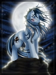Size: 958x1280 | Tagged: safe, artist:anniemsson, derpibooru import, oc, oc only, oc:nocturne, earth pony, pony, g1, 2010, backlighting, female, full moon, mare, moon, night, solo