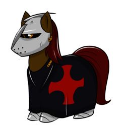 Size: 500x500 | Tagged: safe, artist:kloudmutt, derpibooru import, oc, oc only, earth pony, pony, armor, helmet, knights templar, male, simple background, solo, stallion, white background