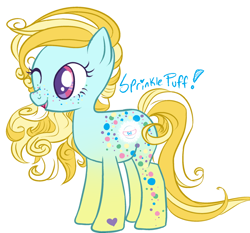 Size: 850x791 | Tagged: safe, artist:piia, derpibooru import, oc, oc only, earth pony, pony, earth pony oc, female, freckles, one eye closed, simple background, solo, white background, wink