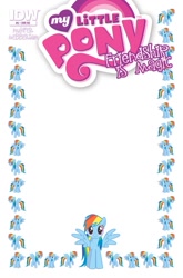 Size: 627x951 | Tagged: safe, derpibooru import, idw, rainbow dash, pegasus, pony, comic cover, cover, cover art, female, mare, my little pony logo, official comic, simple background, spread wings, white background, wings