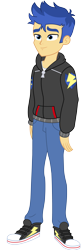 Size: 1808x5543 | Tagged: safe, artist:fireluigi29, derpibooru import, flash sentry, human, better together, equestria girls, g4, clothes, cutie mark, hoodie, simple background, solo, transparent background