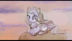 Size: 1964x1128 | Tagged: safe, artist:aureai-sketches, derpibooru import, oc, oc only, pegasus, pony, female, lying down, mare, neckerchief, prone, sketch, solo