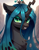 Size: 1792x2304 | Tagged: safe, ai content, derpibooru import, generator:pony diffusion v6 xl, generator:stable diffusion, machine learning generated, queen chrysalis, changeling, changeling queen, g4, angry, chest fluff, cute, disgusted, ear fluff, ears, female, horn, long eyelashes, looking at you, outdoors, prompter:ramprover, solo, teeth