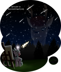 Size: 1336x1588 | Tagged: safe, artist:equestriaexploration, derpibooru import, oc, oc:meadow step, alicorn, deer, pony, canvas, elements of justice, female, mare, meteor, night, shooting star