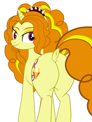 Size: 1900x2533 | Tagged: safe, artist:gmaplay, derpibooru import, adagio dazzle, pony, unicorn, equestria girls, g4, adagio dat-azzle, butt, buttock, cutie mark, dock, horn, looking back, plot, simple background, solo, tail, transparent background