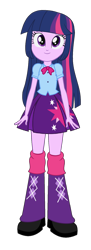 Size: 604x1664 | Tagged: safe, artist:qbert2kcat, derpibooru import, twilight sparkle, equestria girls, g4, clothes, female, front view, shoes, simple background, smiling, socks, transparent background