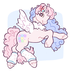 Size: 1546x1593 | Tagged: safe, artist:cocopudu, derpibooru import, oc, oc only, pegasus, pony, g2, bow, clothes, colored wings, commission, curly hair, curly mane, curly tail, eyelashes, female, flying, g2 oc, hair accessory, hair bow, leg warmers, looking back, mare, neck fluff, oc name needed, open mouth, open smile, passepartout, pink coat, pink tail, profile, rearing, ribbon, simple background, smiling, solo, spread wings, starry eyes, tail, two toned mane, unshorn fetlocks, white background, wing fluff, wingding eyes, wings