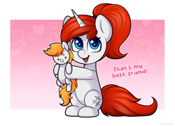 Size: 3213x2326 | Tagged: safe, artist:madelinne, derpibooru import, oc, oc only, oc:caveman pony, oc:swift sword, original species, pony, unicorn, chibi, duo, female, horn, male, mare, plush pony, plushie, stallion, unicorn oc