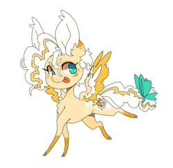 Size: 672x652 | Tagged: safe, artist:m00nkachu, derpibooru import, oc, oc only, pegasus, pony, bow, colored wings, female, mare, simple background, solo, tail, tail bow, tongue, tongue out, white background, wings