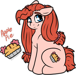 Size: 1891x1861 | Tagged: safe, artist:sexygoatgod, derpibooru import, oc, oc only, oc:apple pie, earth pony, pony, adoptable, magical lesbian spawn, offspring, parent:applejack, parent:pinkie pie, parents:applepie, simple background, solo, transparent background