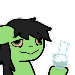 Size: 500x500 | Tagged: safe, artist:illuminartist, derpibooru import, oc, oc only, oc:anon filly, earth pony, pony, bong, drugs, female, filly, foal, high, hoof hold, marijuana, reaction image, simple background, solo, stoned, transparent background