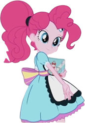 Size: 1746x2520 | Tagged: safe, derpibooru import, edit, edited screencap, editor:homersimpson1983, screencap, pinkie pie, human, equestria girls, g4, apron, background removed, clothes, female, not a vector, simple background, solo, transparent background, waitress
