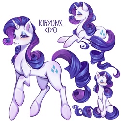 Size: 1080x1080 | Tagged: safe, artist:kiryunx, derpibooru import, rarity, pony, unicorn, female, horn, mare, simple background, smiling, solo, white background