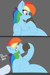 Size: 2000x3000 | Tagged: safe, artist:astrum, derpibooru import, part of a set, rainbow dash, soarin', pegasus, pony, g4, belly, big belly, chest fluff, couple, dialogue, digital art, duo, duo male and female, eating, faic, fat, feedee, feeder, female, human shoulders, male, mare, misunderstanding, mug, object vore, open mouth, rainblob dash, rainbow dumb, shipping, soarindash, stallion, straight, that pony sure does love cider, tubby wubby pony waifu