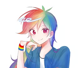 Size: 778x685 | Tagged: safe, artist:rainn__1026, derpibooru import, rainbow dash, human, equestria girls, g4, clothes, cute, simple background