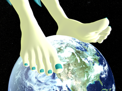 Size: 5000x3750 | Tagged: safe, artist:dragonalex555, derpibooru import, juniper montage, equestria girls, g4, 3d, barefoot, close-up, drumming, drumming feet, earth, feet, feet on earth, female, fetish, foot fetish, foot tapping, galaxy, giantess, macro, mmd, nail polish, soles, space, toenail polish, toes