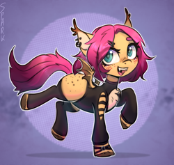 Size: 1056x1000 | Tagged: safe, artist:sparkling_light, derpibooru import, oc, oc only, bat pony, chest fluff, collar, ear piercing, earring, female, freckles, human shoulders, jewelry, npn (nightmare pony night), piercing, solo, spiked collar