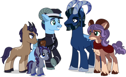 Size: 6519x4000 | Tagged: safe, artist:limedazzle, derpibooru import, oc, oc only, oc:aamon, oc:alexei, oc:daria, oc:kemiran, oc:victoria, goat, absurd resolution, female, goat pony, male, simple background, transparent background